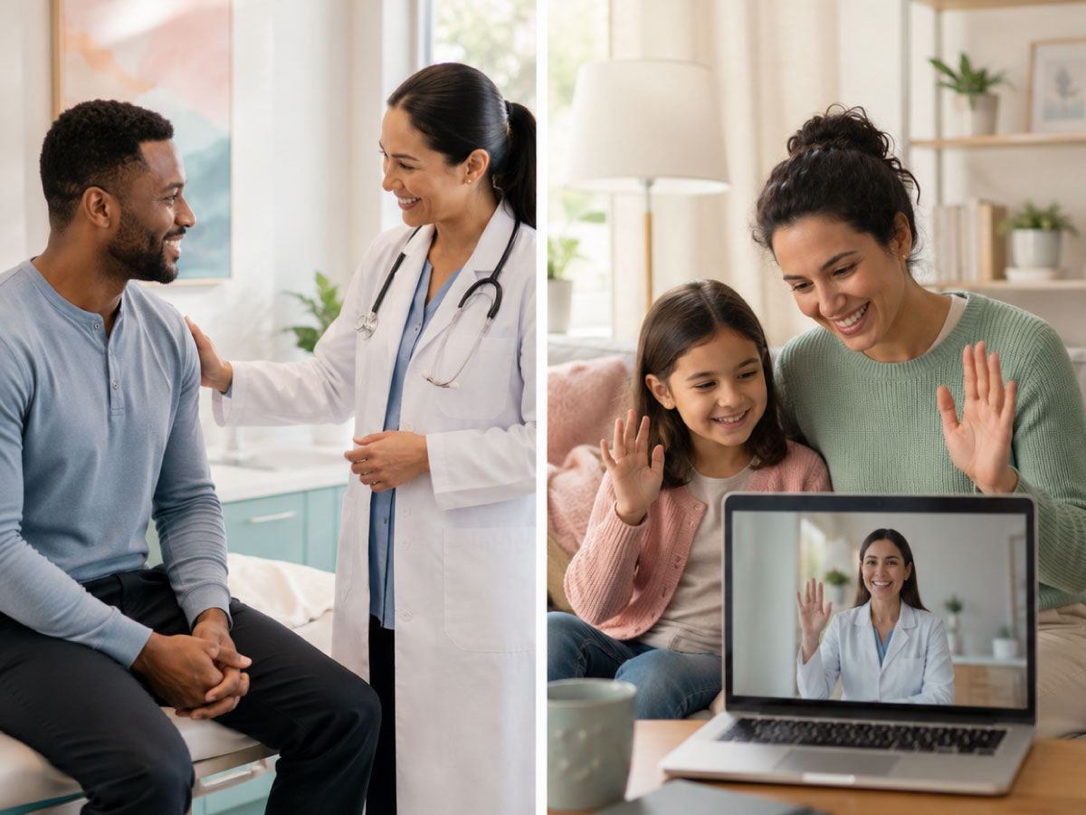 Employee and family benefiting from zero-copay healthcare