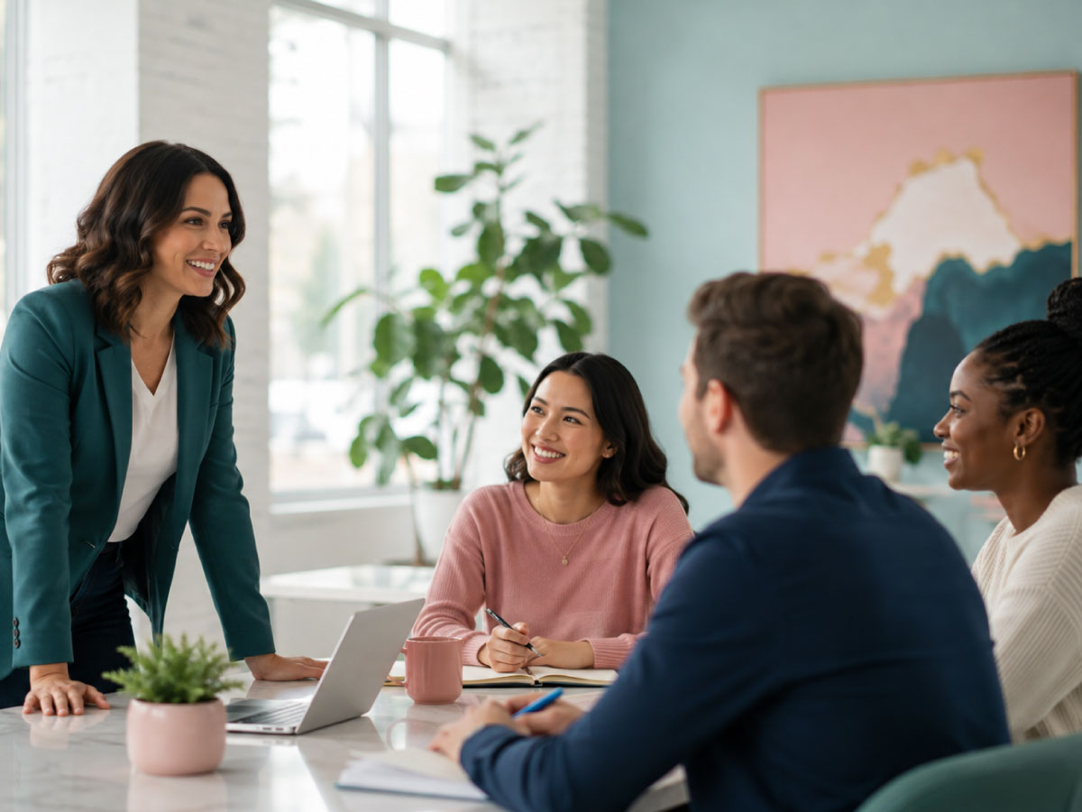 HR director reviewing benefits savings for their company